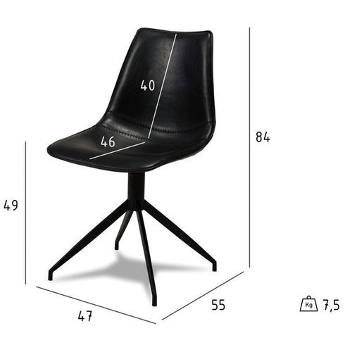 Set of 2 Black Dining Chairs Isabel
